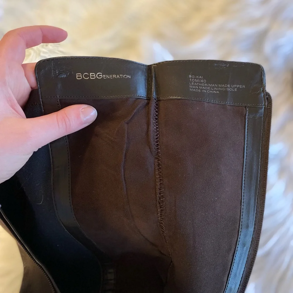 BCBG Generation brown leather riding boots size 10 m